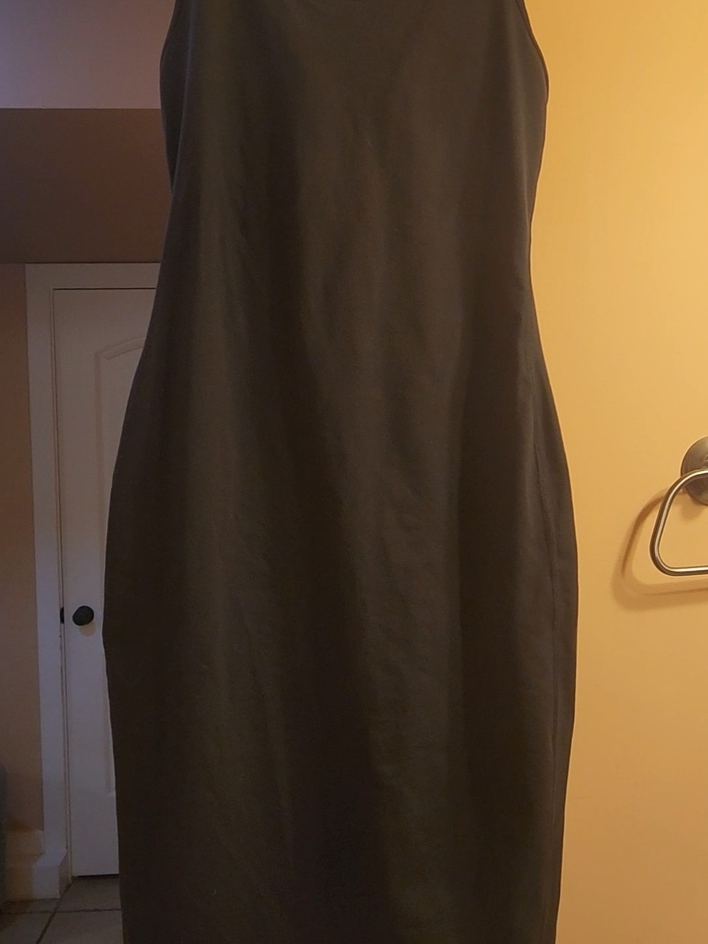lululemon athletica Black Midi With Mesh Fitted Dress